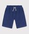 Bermuda short enfant en coton uni bleu fonc&eacute;