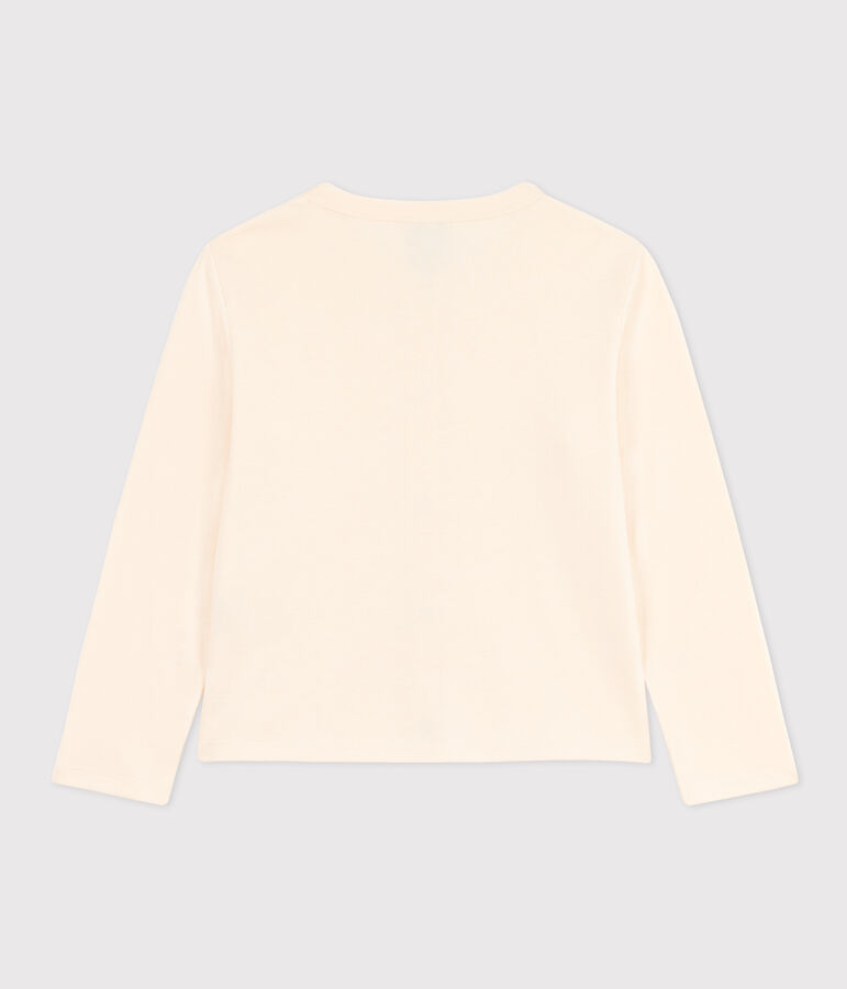 Cardigan en coton enfant fille &eacute;cru