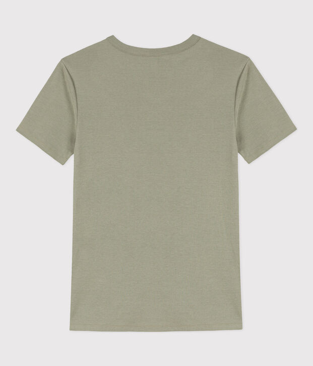 L'ICONIQUE, dames-T-shirt met ronde hals in katoen groen