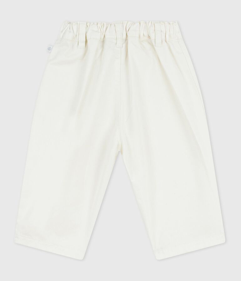 Pantalon b&eacute;b&eacute; en serge uni blanc MARSHMALLOW