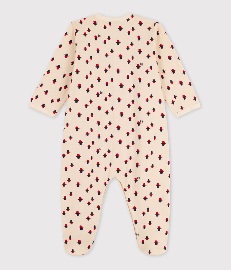 Babypyjama in tubic met print ecru/multicouleur