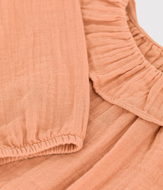 Blouse in biokatoenen materiaal voor meisjes roze