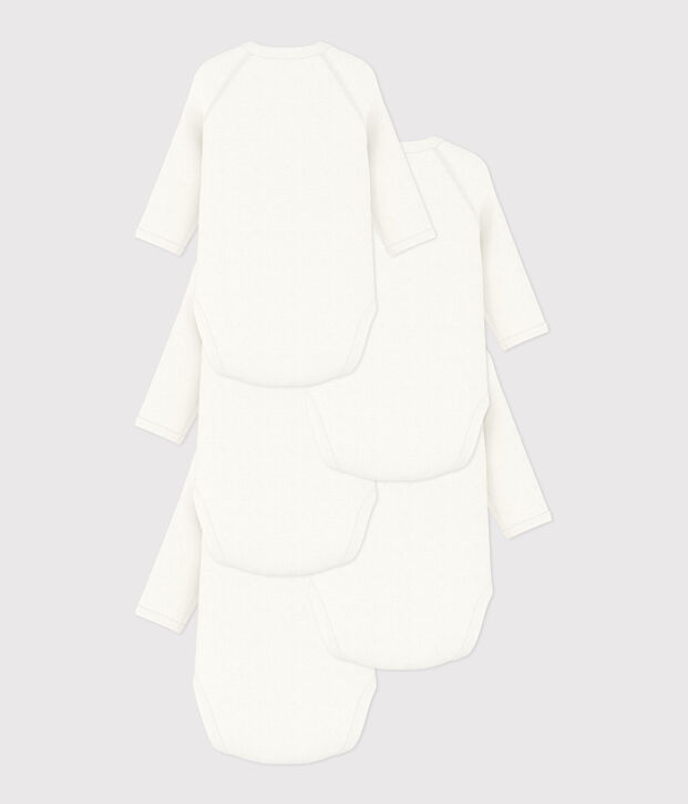 Set van 5 katoenen overslagbody's met lange mouwen multicouleur