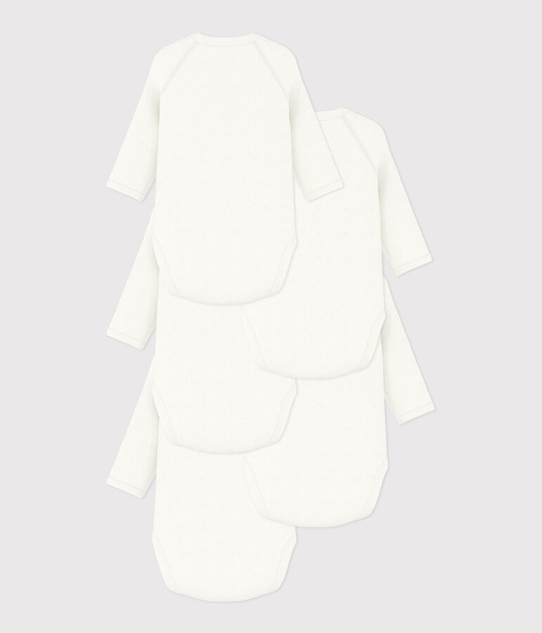 Lot de 5 bodies crois&eacute;s manches longues en coton multicouleur