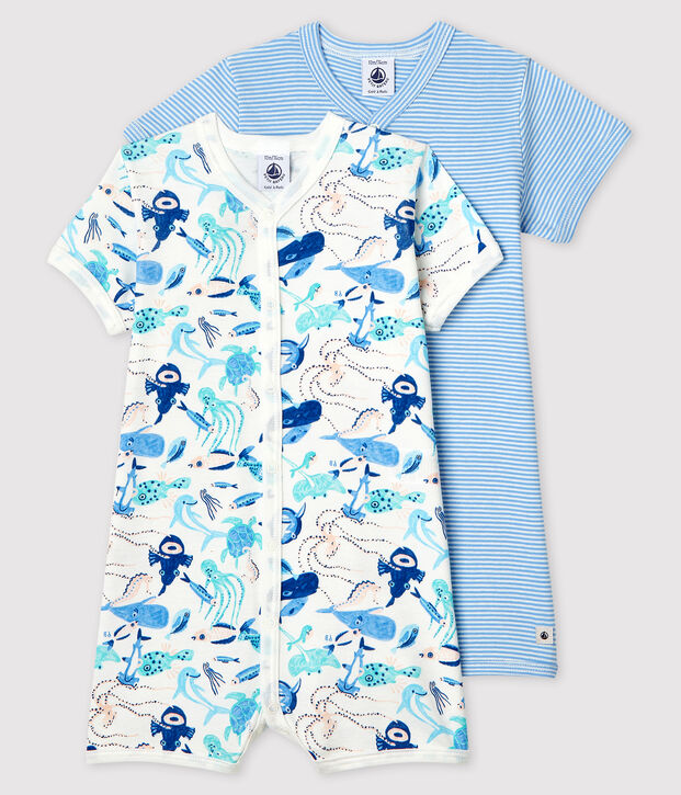 Lot de 2 combicourts en coton multicouleur