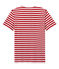 Heren-T-shirt met tweekleurige streepjes rood TERKUIT/wit MARSHMALLOW