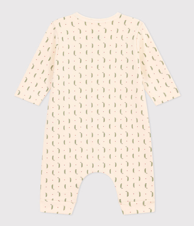 Combinaison longue en molleton b&eacute;b&eacute; &eacute;cru/multicouleur