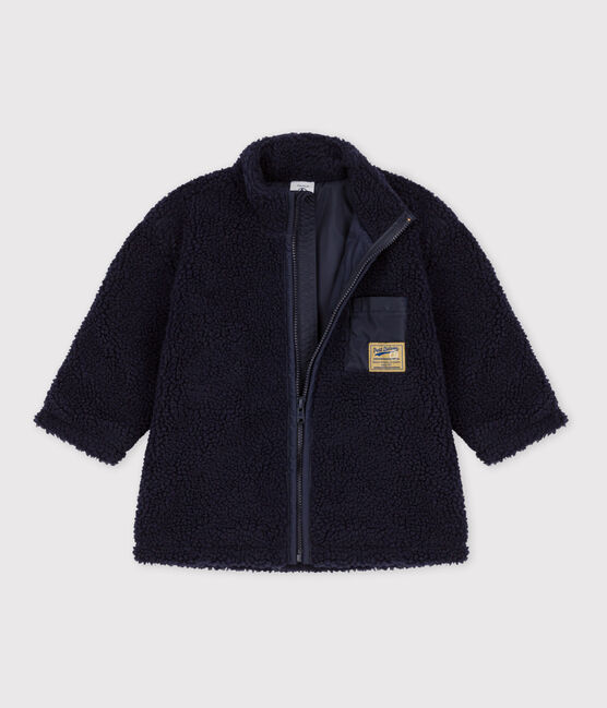 Veste bébé en sherpa recyclée bleu SMOKING
