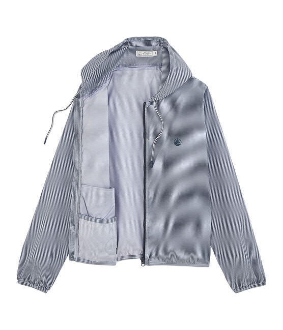 Kort windjack gemixt blauw SMOKING/wit MARSHMALLOW