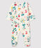 Fluwelen slaappakje met bloemenprint voor baby meisje wit MARSHMALLOW/wit MULTICO