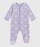Fluwelen babypyjama met hartjesprint wit SQUAW/ MARSHMALLOW