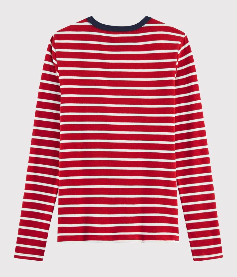 Iconisch Dames T-shirt met ronde hals rood/wit