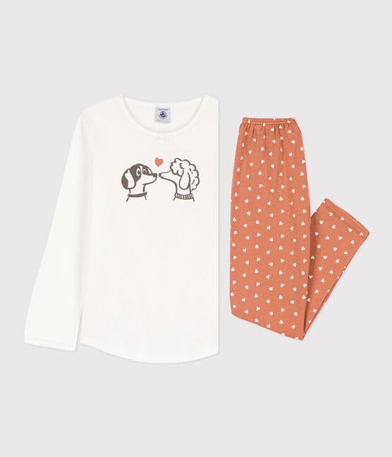 Pyjama petite fille en coton MARSHMALLOW/MULTICO