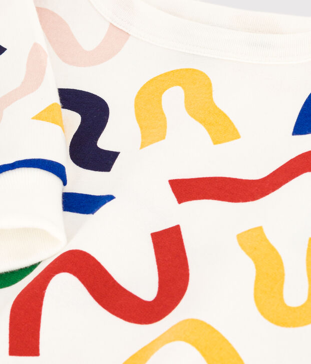 Sweatshirt imprim&eacute; en molleton l&eacute;ger enfant gar&ccedil;on blanc/multicouleur