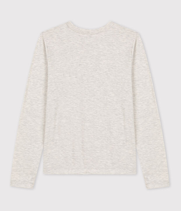 L'ICONIQUE, dames-T-shirt met ronde hals in katoen BELUGA CHINE