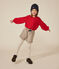 Blouse manches longues en toile enfant fille rouge AURORA
