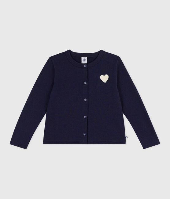 Cardigan enfant en coton uni bleu SMOKING
