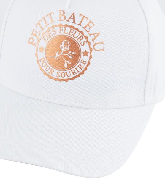 Cap twill voor meisjes wit MARSHMALLOW