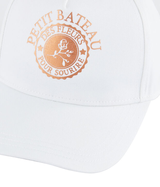 Cap twill voor meisjes wit