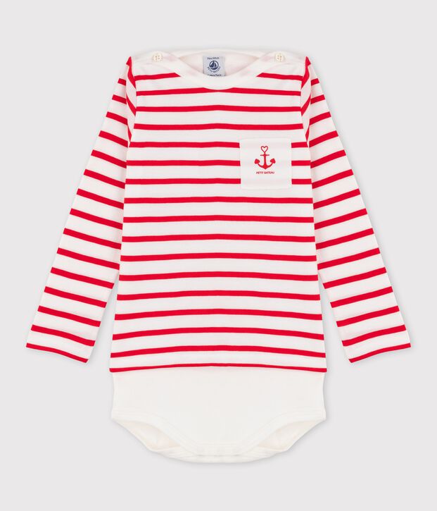 Body marini&egrave;re b&eacute;b&eacute; fille/gar&ccedil;on blanc/rouge