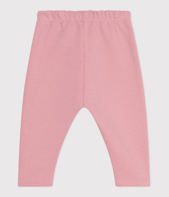 Effen katoenen joggingbroek voor baby's roze CHARME