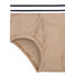 herenslip met milleraies-strepen bruin BRINDILLE/wit MARSHMALLOW