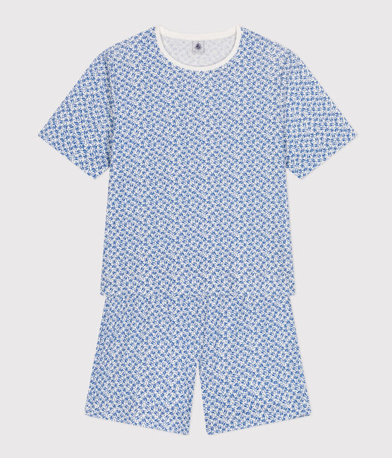 Pyjama short et tee-shirt en coton motif floral femme bleu MARSHMALLOW/ INCOGNITO