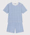 Pyjama short et tee-shirt en coton motif floral femme bleu MARSHMALLOW/ INCOGNITO