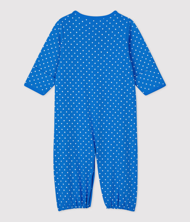 Combi voor baby's in biokatoen blauw/wit