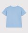 Tee-shirt enfant manches courtes en coton bleu FLO