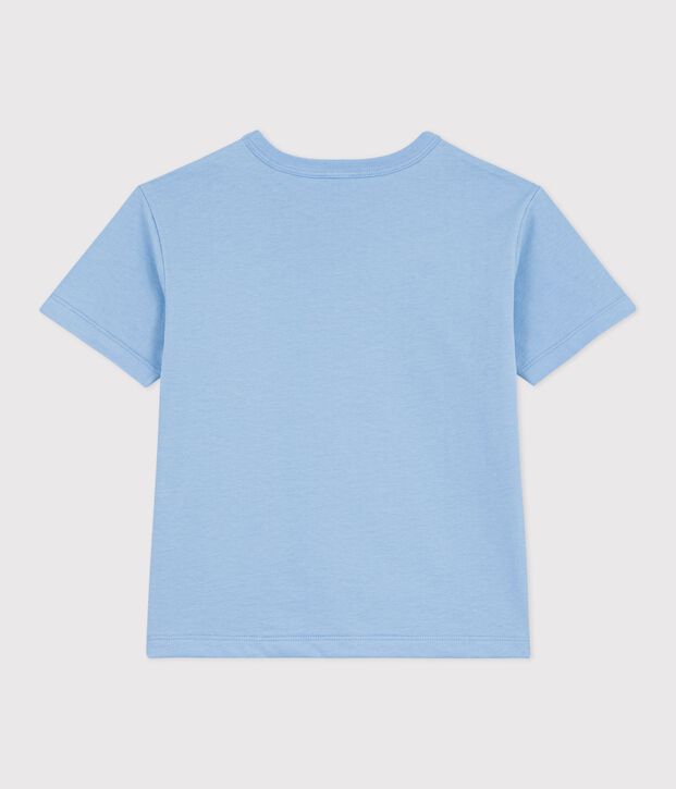Tee-shirt enfant manches courtes en coton bleu clair