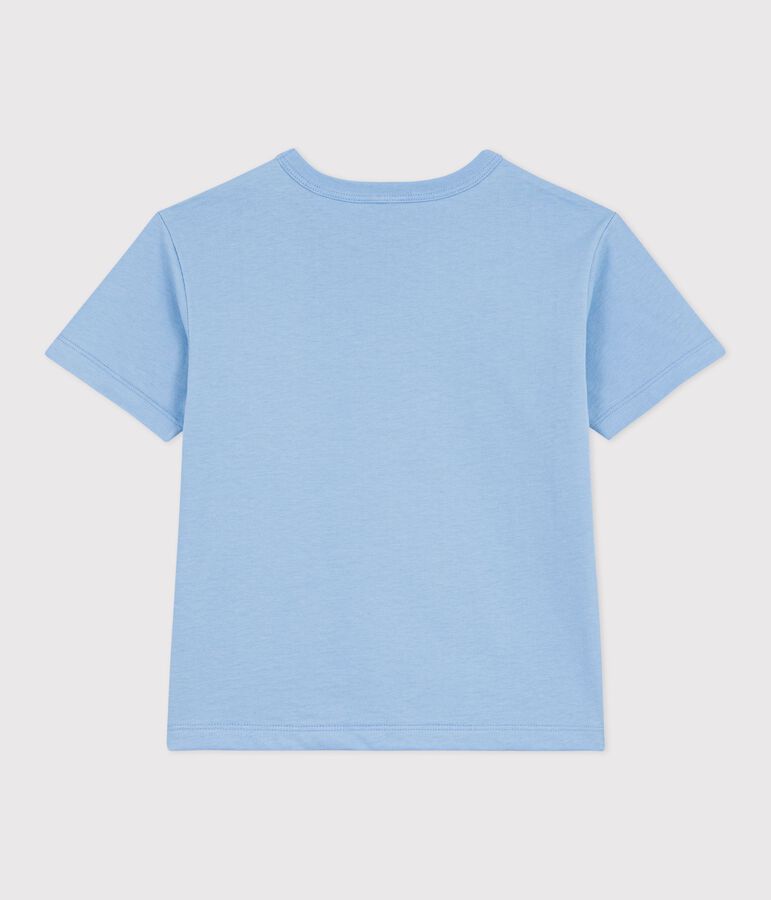 Katoenen T-shirt met korte mouwen voor kinderen blauw