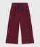 Pantalon wide leg enfant en coton bordeaux