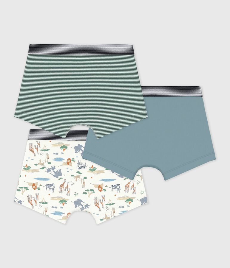 Lot de boxers enfant en coton imprim&eacute; savane multicouleur