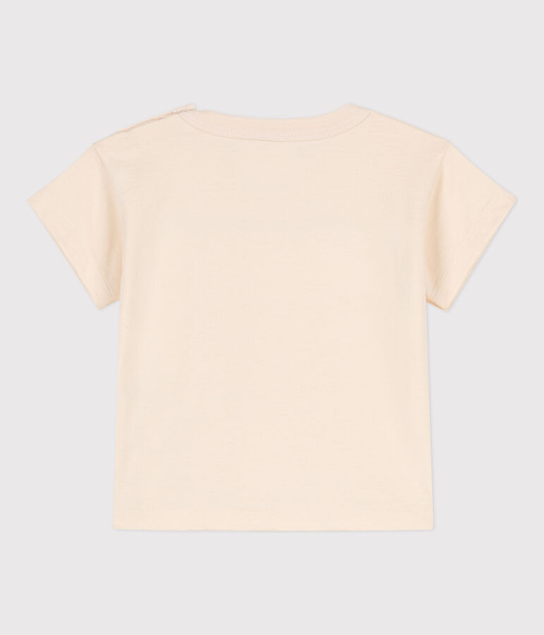 Tee-shirt manches courtes b&eacute;b&eacute; en jersey brod&eacute; &eacute;cru