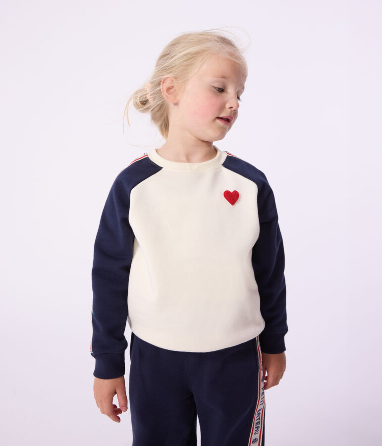Katoenen sweatshirt voor kinderen ecru MILK