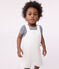 Salopette bébé en coton jambes courtes, unie blanc ECUME