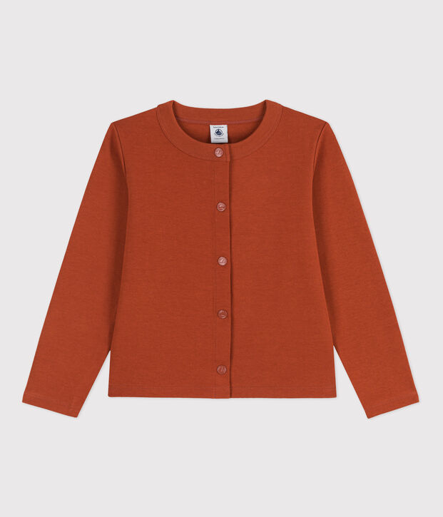 Cardigan en coton enfant fille marron