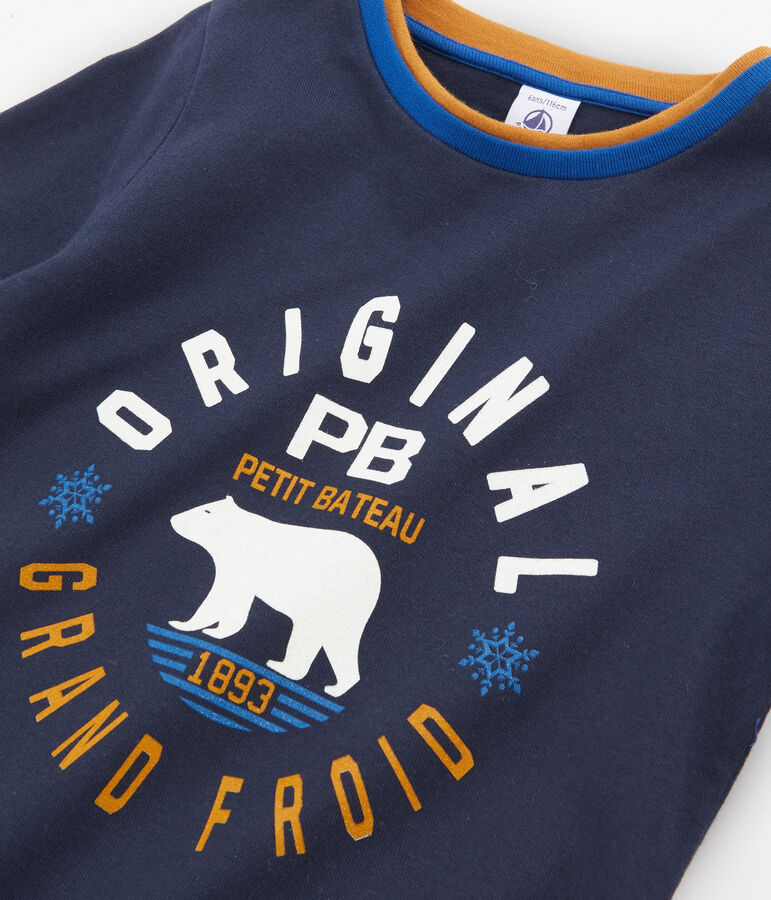 Tee-shirt manches longues gar&ccedil;on bleu SMOKING