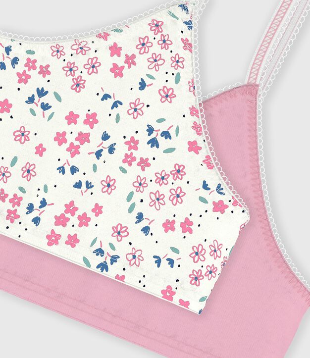 Lot de brassi&egrave;res enfant en coton imprim&eacute; fleuri multicouleur