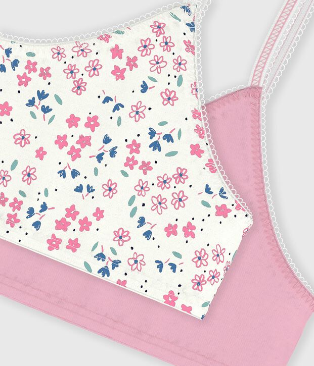 Setje met katoenen kinderhemdjes met bloemenprint multicouleur