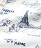 Combicourt toile de Jouy Paris bébé en coton blanc MARSHMALLOW/bleu MEDIEVAL