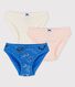 Lot de 3 culottes petite fille bandana en coton biologique