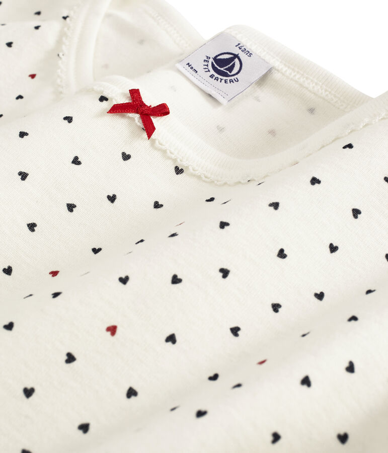 Pyjama fille en c&ocirc;te blanc/multicouleur