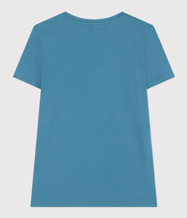 LE DROIT, katoenen T-shirt voor dames met V-hals blauw