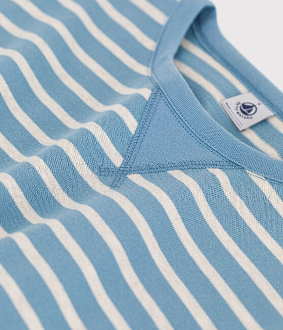 Katoenen sweatshirt met marinestrepen voor dames AZUL/ MONTELIMAR