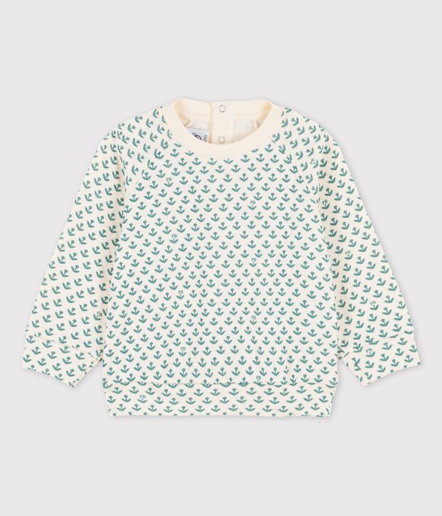 Sweatshirt van tubic voor baby's ecru/groen