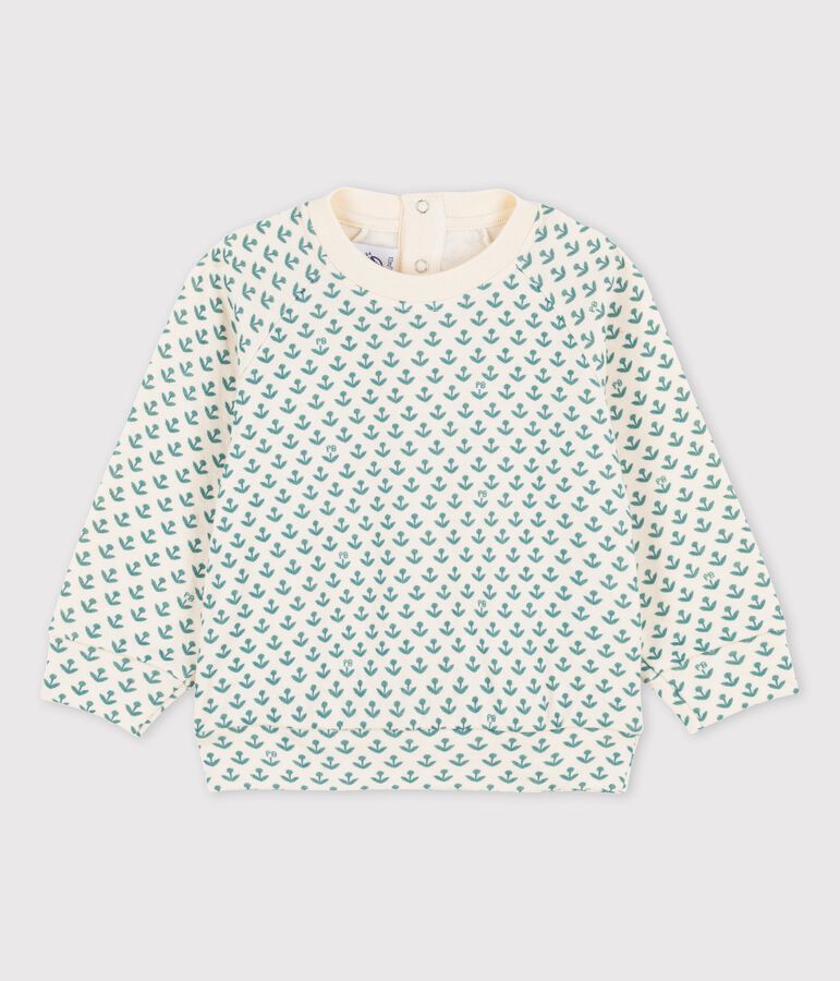 Sweatshirt van tubic voor baby's ecru/groen