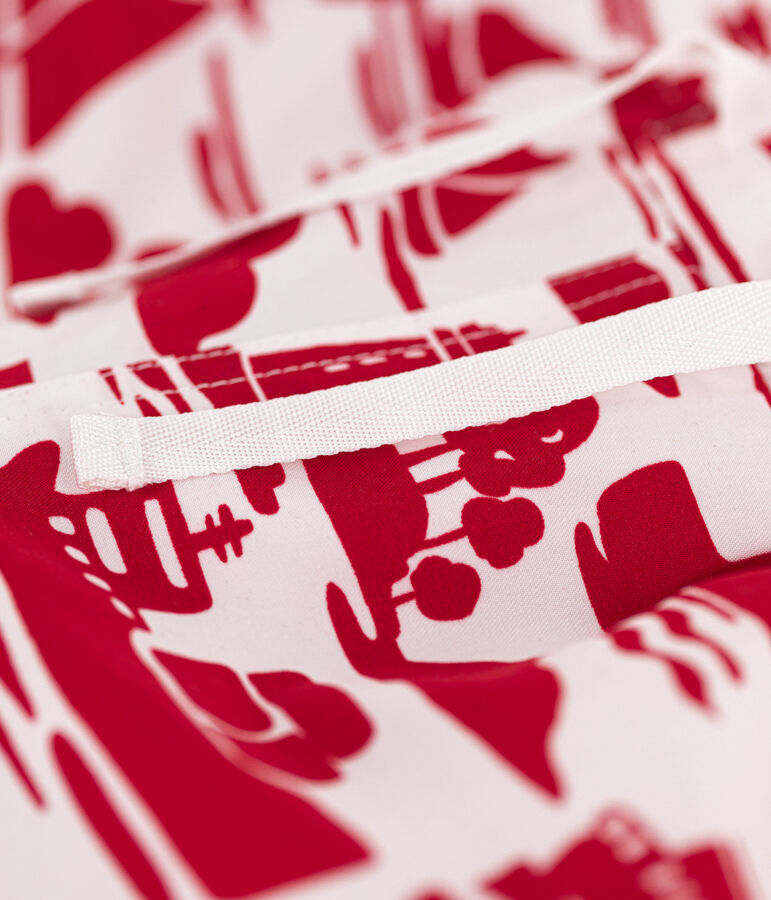 Gerecycleerde zwemshort met print voor jongens ecru/rood