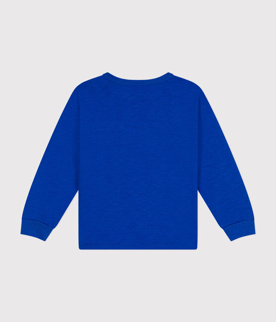Tee-shirt manches longues en jersey flammé enfant garçon bleu CALVIN